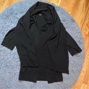 Theory Black Wool Cardigan With Scarf Collar Size S